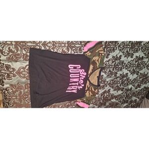 Jason Aldean She's Country Camo Pink Black T-shirt Size Large